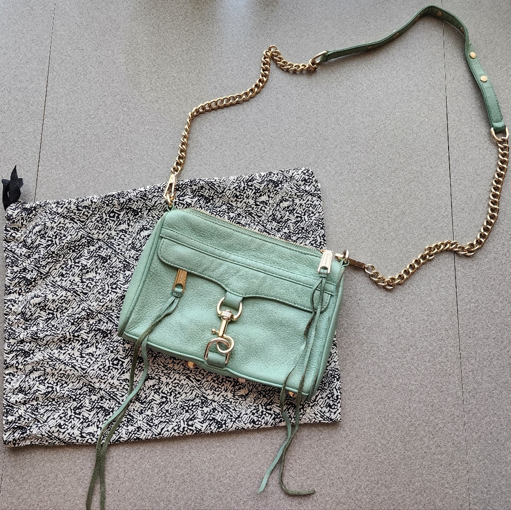 Rebecca Minkoff mini mac in sage green